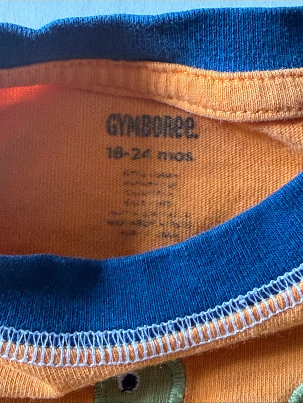 Gymboree 18-24M Turtle Appliqué T-Shirt Orange Blue